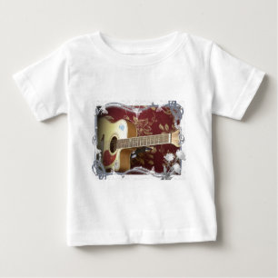 Wunderschöne Vintage Gitarre auf dem afrikanischen Baby T-shirt