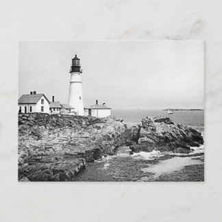 Wunderschöne Vintage-Leuchtturm-Fotos - Text hinzu Postkarte