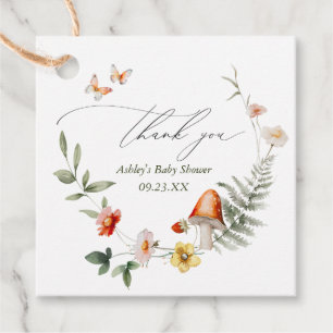 Wunderschöne Waldpuschroom-Babydusche Geschenkanhänger
