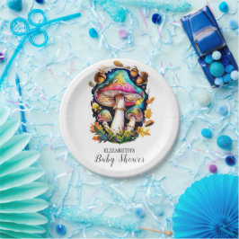 Wunderschöne Waldpuschroom-Babydusche Pappteller