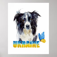 Wunderschöne Wasserfarbe Ukraine Hund und Schmette