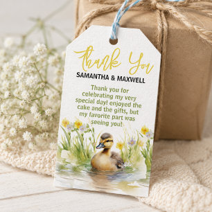 Wunderschöne Wasserfarben-Enten-Baby-Party für Jun Geschenkanhänger