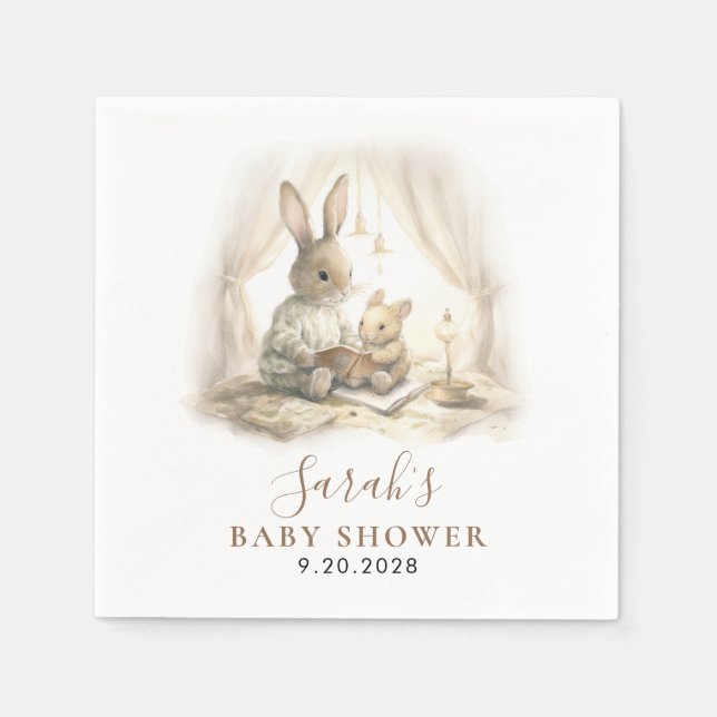 Wunderschöne Wasserfarben-Hasen-Baby-Party  Serviette (Vorderseite)