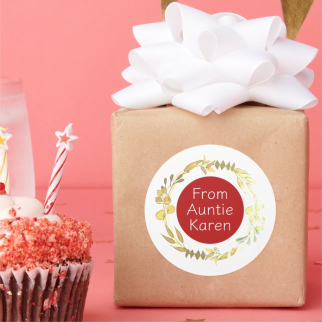 Wunderschöne Weihnachtsaufkleber personalisiert Runder Aufkleber (Party)