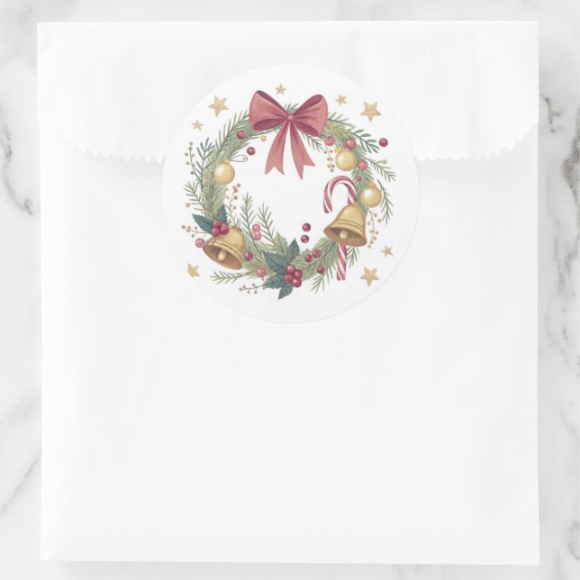 Wunderschöne Weihnachtsaufkleber Runder Aufkleber (Tasche)