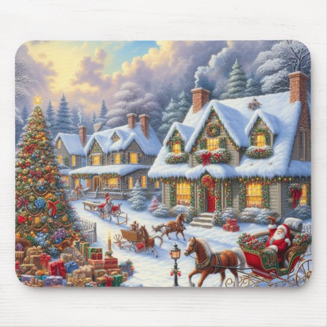 Wunderschöne Weihnachtsdörfer Mousepad (Vorne)
