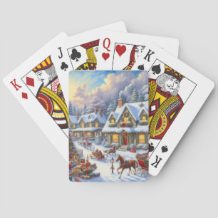 Wunderschöne Weihnachtsdörfer Spielkarten