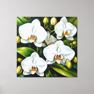 wunderschöne weiße Orchideen Leinwanddruck
