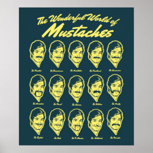 Wunderschöne Welt von Mustaches Poster