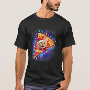 Wunderschöne Weltraumkatze in einer Pizzagalaxie  T-Shirt