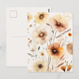 Wunderschöne Wildblumen Blumen ALLES GUTE ZUM GEBU Postkarte