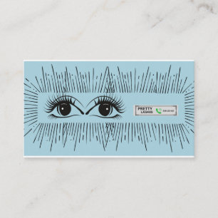 Wunderschöne Wimpern Moderne Blaue Minimalistische Empfehlungskarte