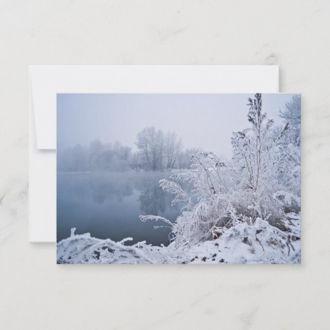Wunderschöne Winter Lake Scene UAWG Dankeskarte (Vorderseite)