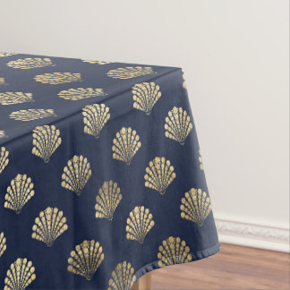 Wunderschöne Wohngestaltung der Blue und Metallic Tischdecke