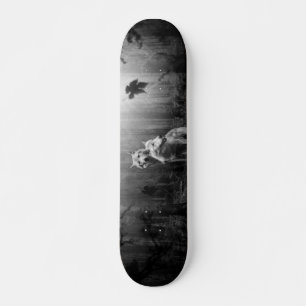 Wunderschöne Wölfe Schwarz und Weiß Leaf uns al Skateboard