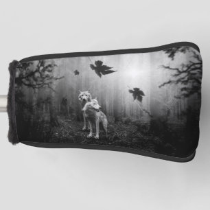 Wunderschöne Wölfe Schwarz und Weiß Leaf uns allei Golf Headcover