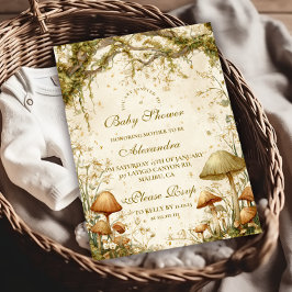 Wunderschöne Woodland Mushroom Kinderdusche Einladung