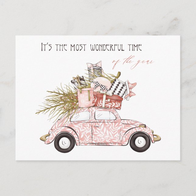 Wunderschöne Zeit des Jahres pink Girly Urlaub Postkarte (Vorderseite)