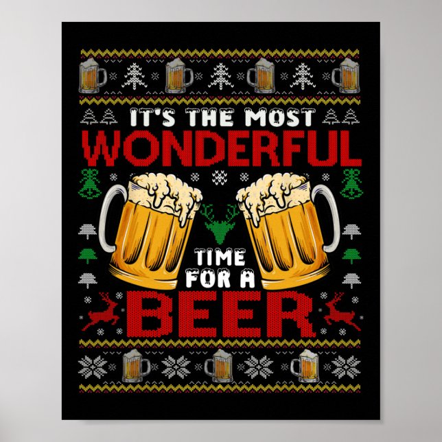 Wunderschöne Zeit für ein Bier hässlich Weihnachts Poster (Vorne)