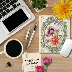 Wunderschöner antiker Rahmen mit wunderbaren Blume Mousepad