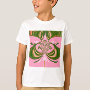 Wunderschöner Baby-Rosa Grün und Weiß Kaleidoskop T-Shirt