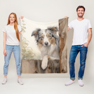 Wunderschöner blauer Merle Aussie – Ergeben Fleecedecke