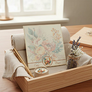 Wunderschöner boho-Herbststrauß personalisiert Notizblock