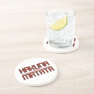 Wunderschöner Erhabener Roter Hakuna-Matata-Text Getränkeuntersetzer