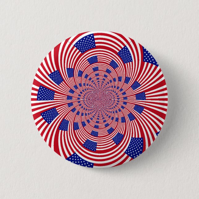 Wunderschöner erstaunlicher Kaleidoskop der Flagge Button (Vorderseite)