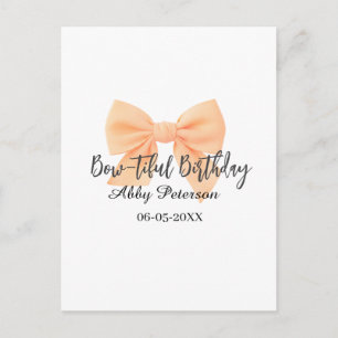 Wunderschöner Geburtstag orange Schleife Name Datu Postkarte