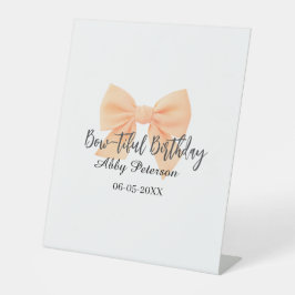 Wunderschöner Geburtstag orange Schleife Name Datu Sockelschild
