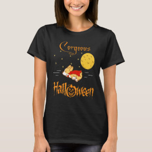 Wunderschöner Halloween-Corgi mit fliegendem Vampi T-Shirt