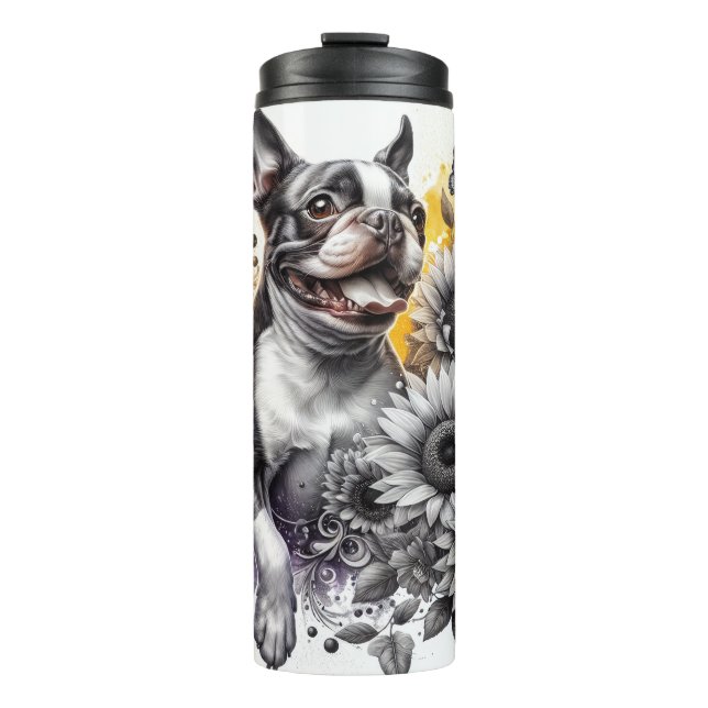 Wunderschöner Hundehund/Boston Terrier Dog Thermosbecher (Vorderseite)