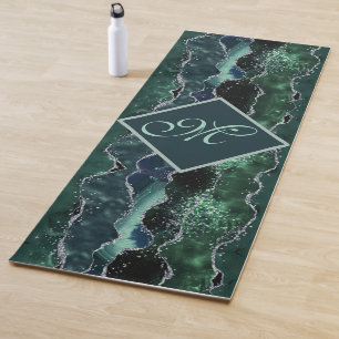 Wunderschöner Individuelle Name Blue Green Agate R Yogamatte