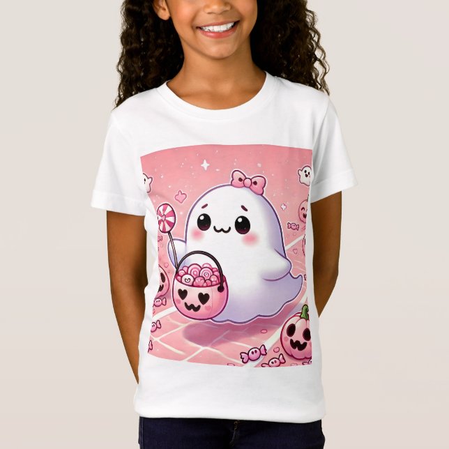 👻 🎀 wunderschöner Pinkoween T - Shirt für Girls! (Vorderseite)