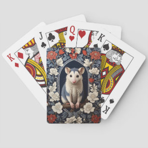 Wunderschöner Possum William Morris inspirierte Bl Spielkarten