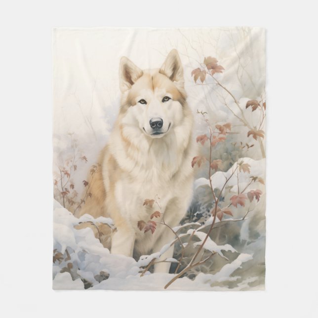 Wunderschöner Sable Husky – Mutig & Treu Fleecedecke (Vorderseite)