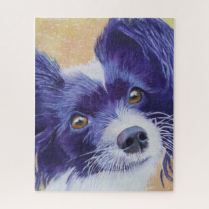 Wunderschöner Schwarzer Papillon-Welpe Puzzle