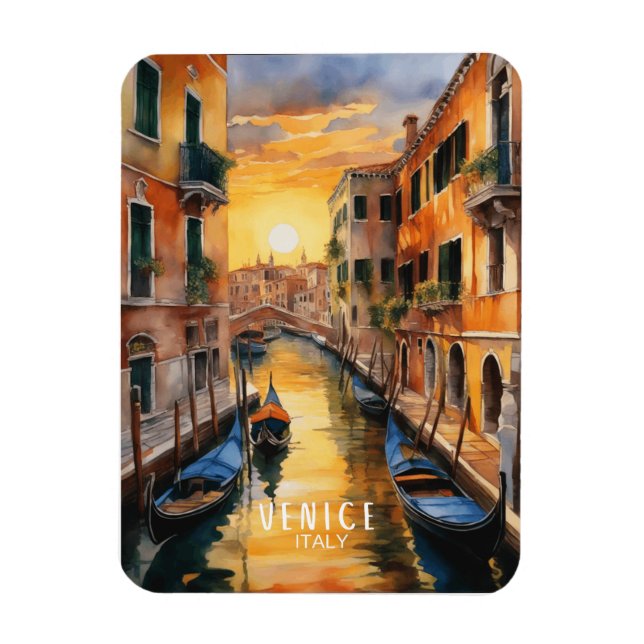 Wunderschöner Sonnenuntergang in Venedig Magnet (Vertikal)