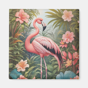 Wunderschöner tropischer rosa Flamingovogel Magnet