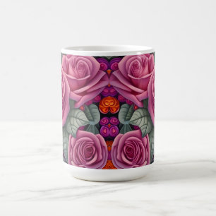 Wunderschöner viktorianischer Pastellrosa-Rosen-Dr Kaffeetasse