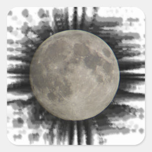 wunderschöner Vollmond Schmitten FR Schweiz Quadratischer Aufkleber