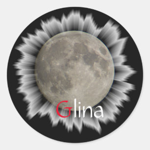 wunderschöner Vollmond Schmitten FR Schweiz Runder Aufkleber
