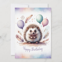 Wunderschöner Wasserfarben-Igel zum Geburtstag