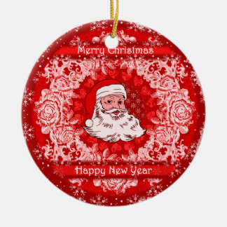Wunderschöner Weihnachtsmann hängender Baumschmuck Keramik Ornament