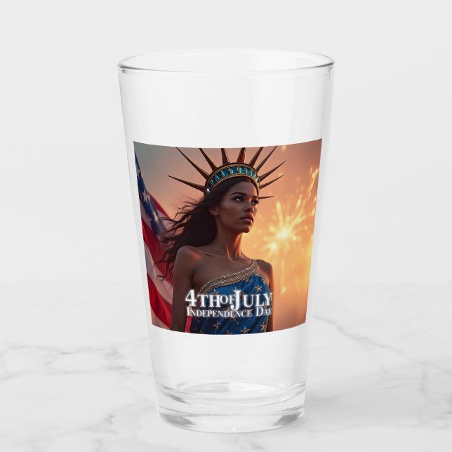 Wunderschönes 4. Juli Design - Feuerwerke & Freihe Glas (Vorderseite)