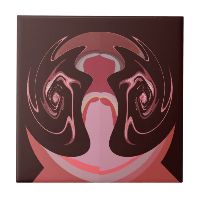 Wunderschönes afrikanisches Maroon Motif Print Des Fliese (Vorderseite)