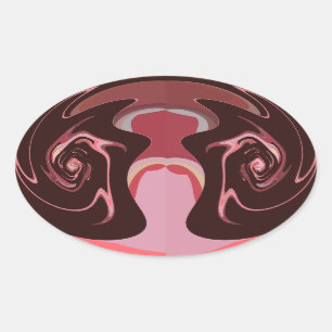 Wunderschönes afrikanisches Maroon Motif Print Des Ovaler Aufkleber