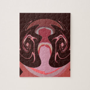 Wunderschönes afrikanisches Maroon Motif Print Des Puzzle