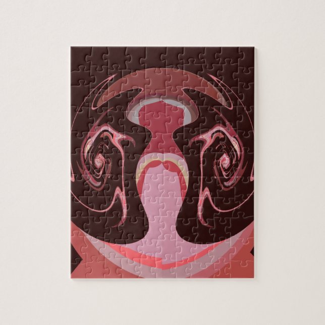 Wunderschönes afrikanisches Maroon Motif Print Des Puzzle (Vertikal)